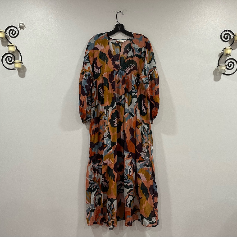 Boden Long Sleeve Floral Boho Midi Maxi Dress US 8P